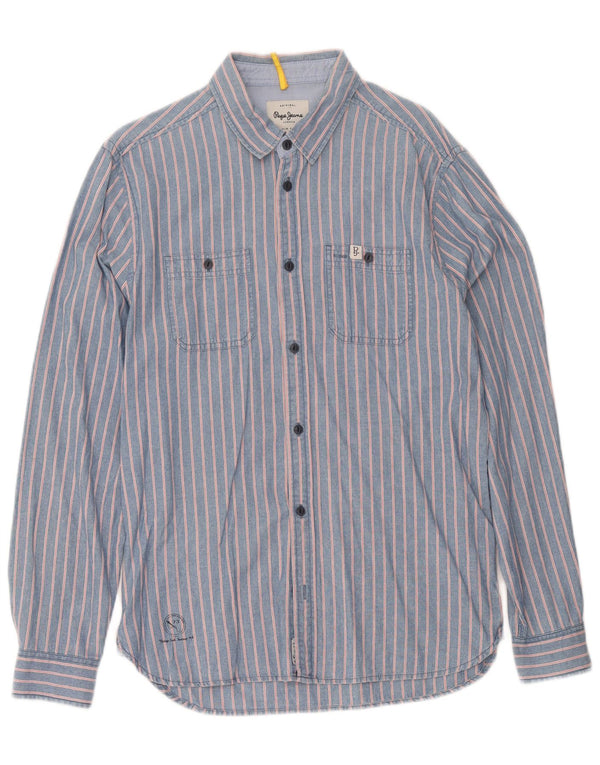 PEPE Jeans Camisa Vaquera Hombre Algodón Rayas Azul Medio