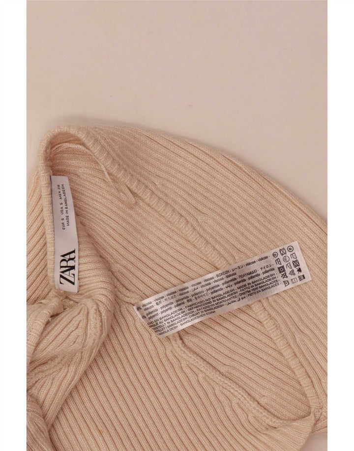 Zara Mujer Bolero Top UK 8 Small Viscosa Beige