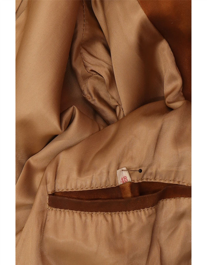 Vintage hombres ante bomber chaqueta IT 48 marrón medio