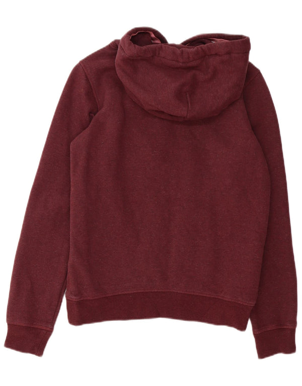 Jack Wills Sudadera con capucha gráfica para mujer UK 8 Small Borgoña Algodón