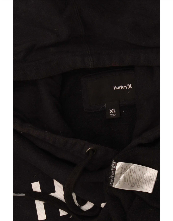 Hurley Hombre Graphic Sudadera con capucha Jumper XL Poliéster negro