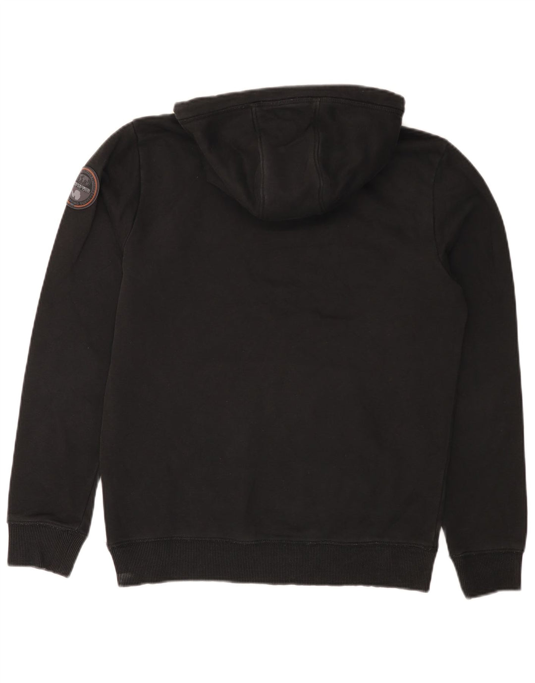 NAPAPIJRI Jersey con capucha y gráfico geográfico para hombre Small Black Cotton