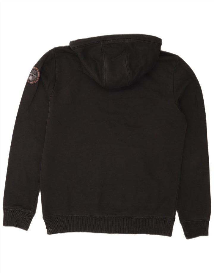 NAPAPIJRI Jersey con capucha y gráfico geográfico para hombre Small Black Cotton