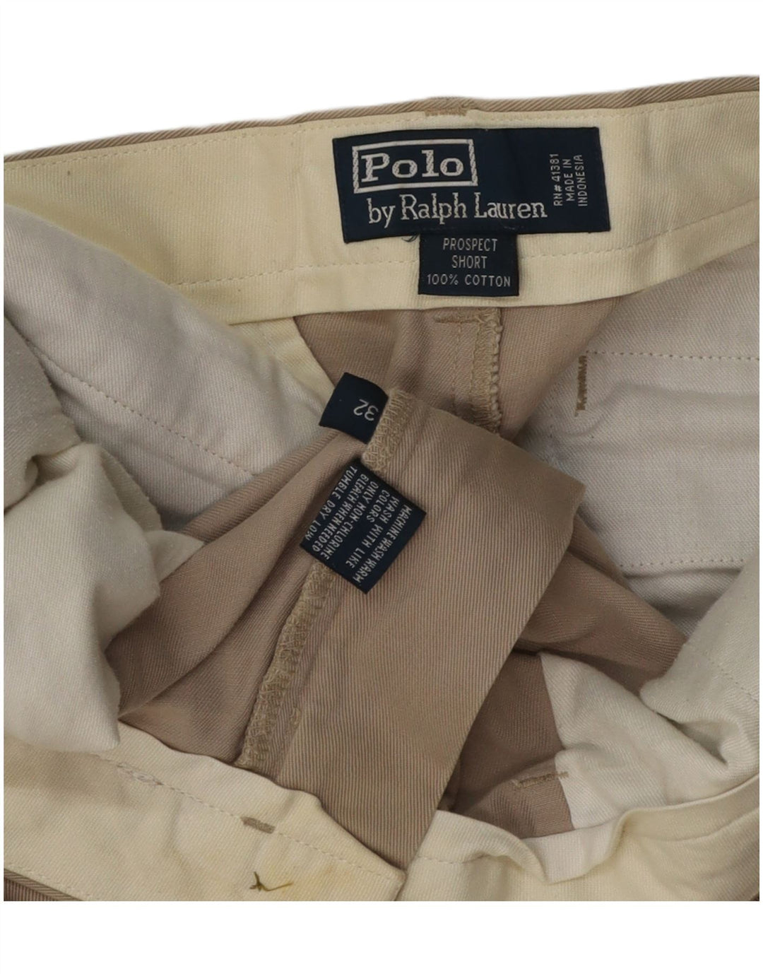 Polo Ralph Lauren Pantalones cortos chinos para hombre W32 Algodón beige medio