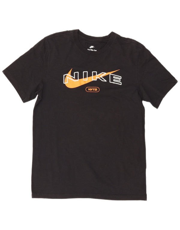 NIKE Camiseta gráfica para hombre Top mediano de algodón negro