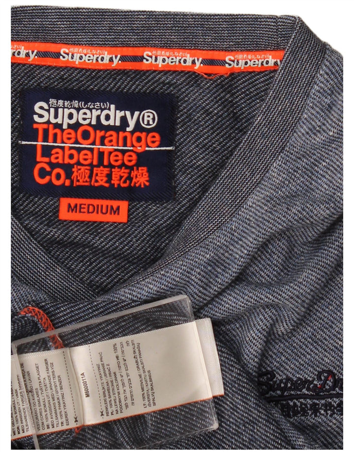Superdry Hombre Top Manga Larga Algodón Azul Medio
