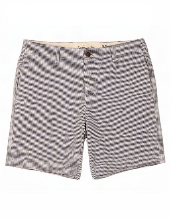 Abercrombie & Fitch Pantalones cortos chinos para hombre grandes W36 Blue Gingham