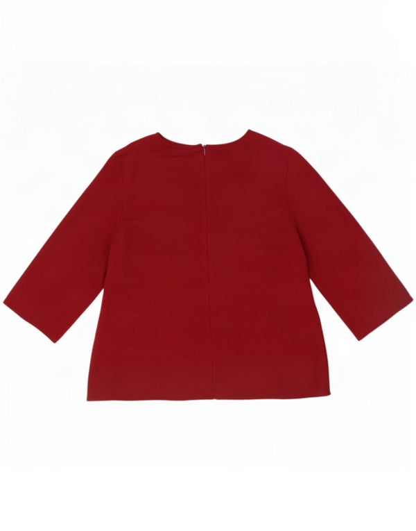 Topshop Blusa de Manga 3/4 para Mujer UK 8 Small Borgoña