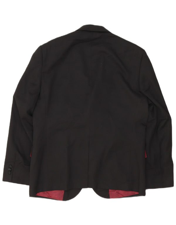 Marks & Spencer Chaqueta tipo blazer con 2 botones y ajuste a medida para hombre, talla 42, color negro