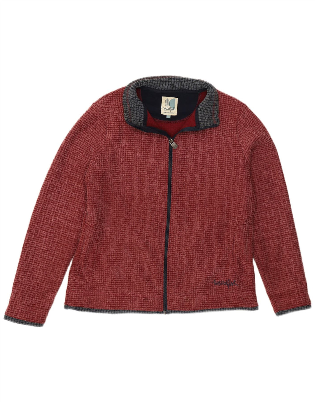 Weird Fish Chaqueta polar para mujer UK 40 Grande Poliéster burdeos