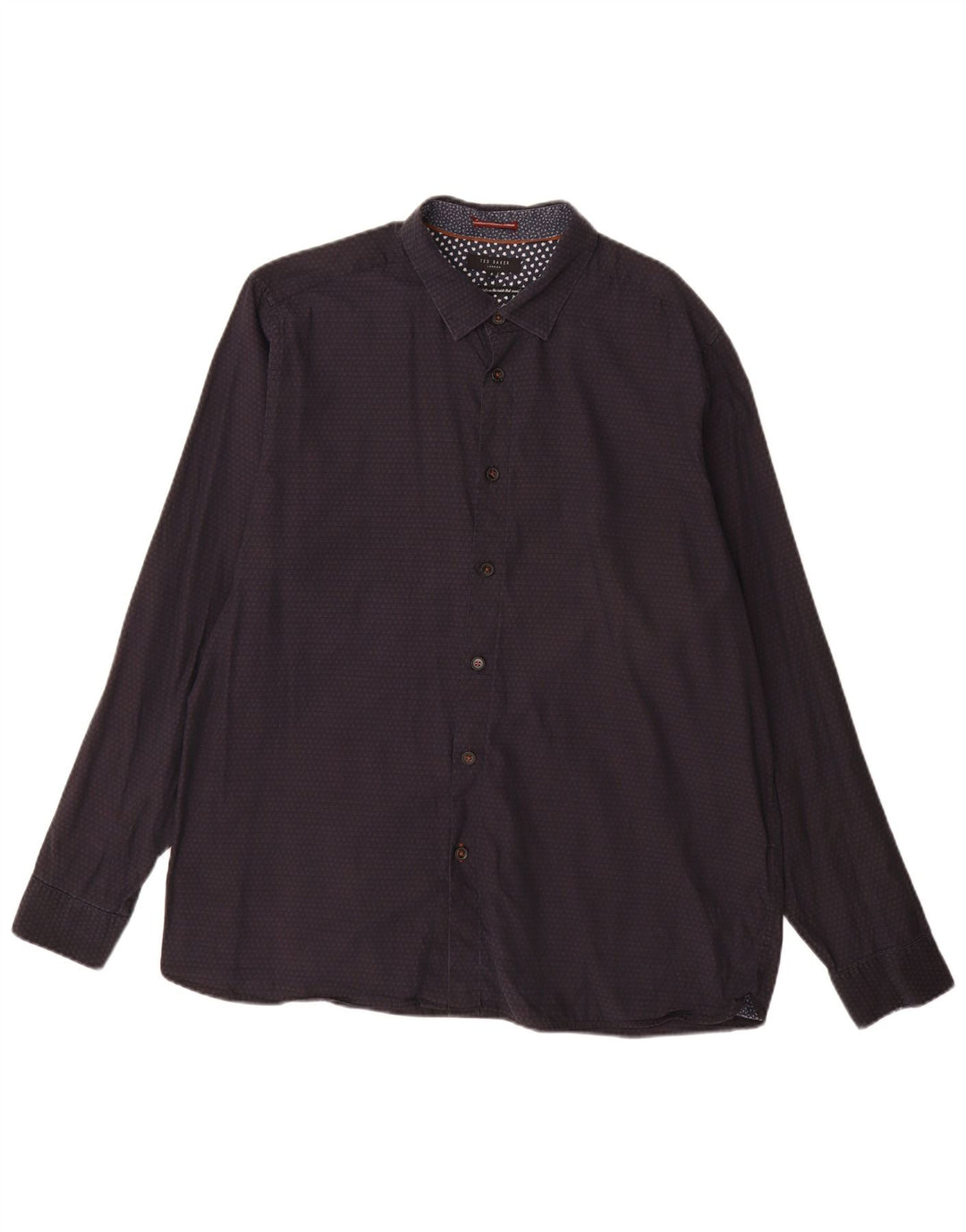 Ted Baker Camisa con estampado abstracto para hombre Talla 6 XL Algodón con manchas azul marino