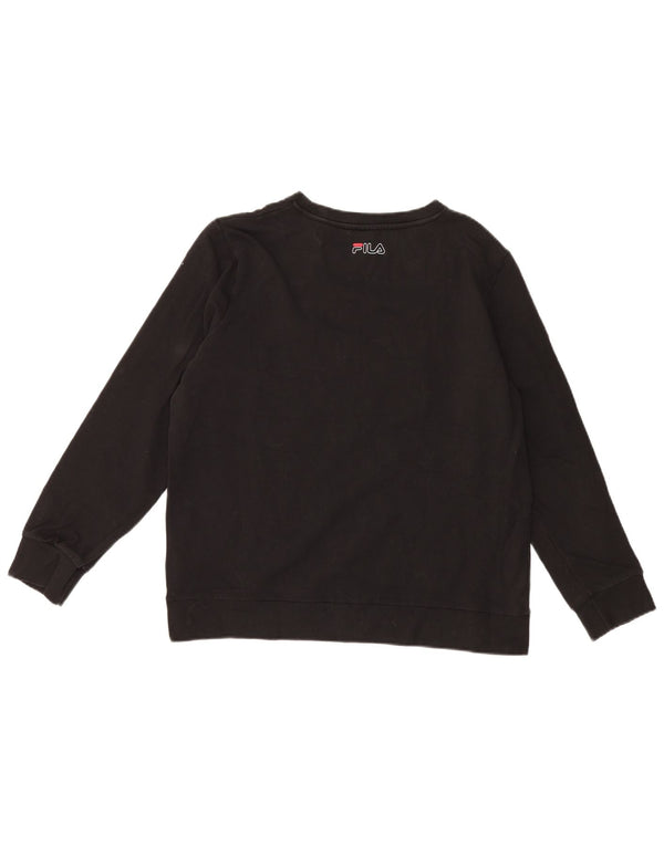 Fila - Sudadera gráfica para mujer, talla 40, talla grande, algodón negro