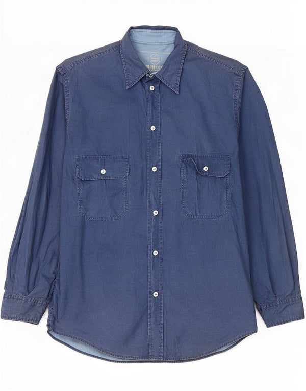 Murphy & Nye Mens Marine Heritage Camisa Grande Azul Marino Algodón