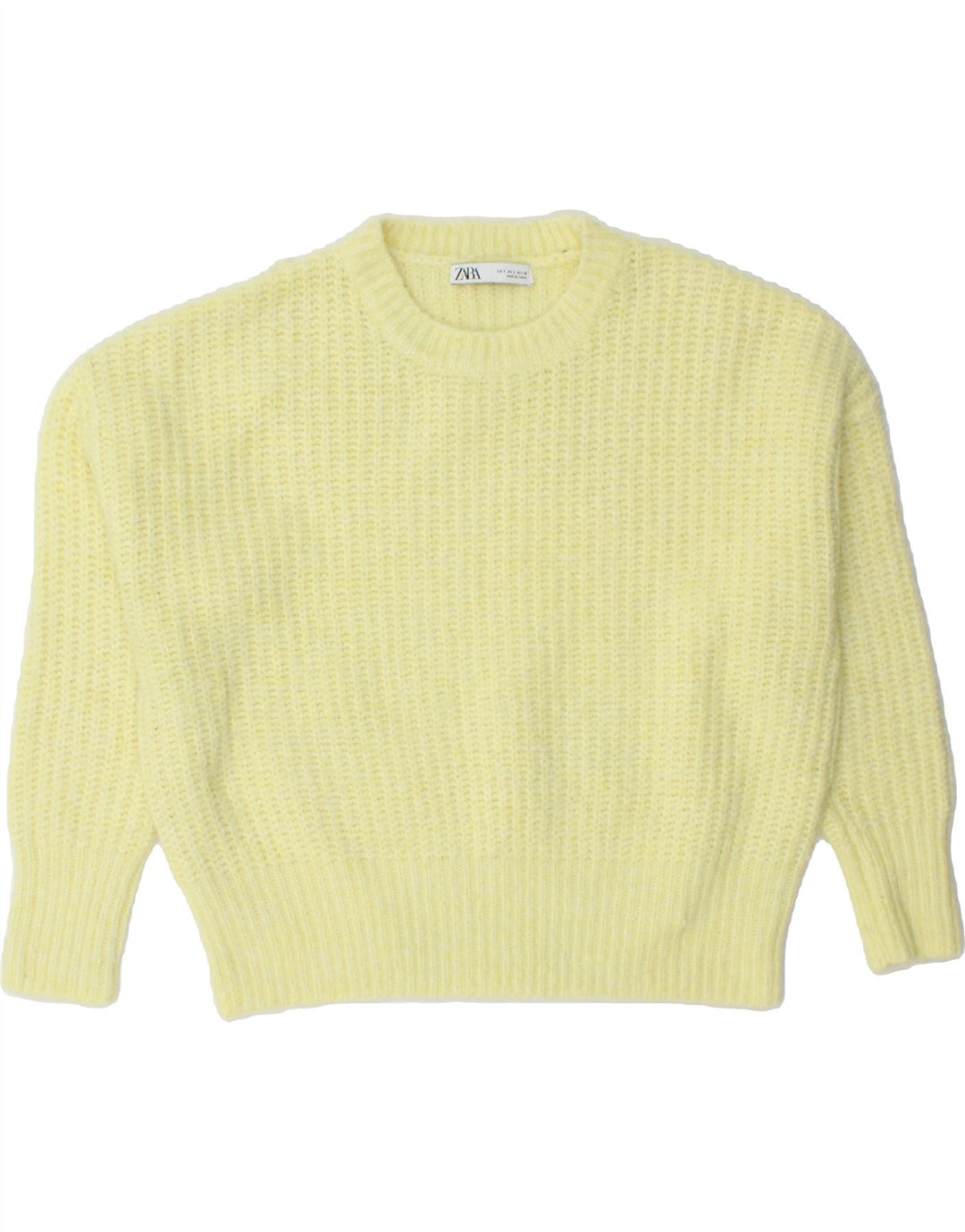 ZARA Womens Oversized Crew Neck Jumper Sweater UK 10 Small Yellow Vintage Zara and Second-Hand Zara from Messina Hembry 