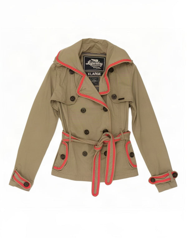 Superdry Gabardina corta para mujer ES 40 XL Algodón caqui