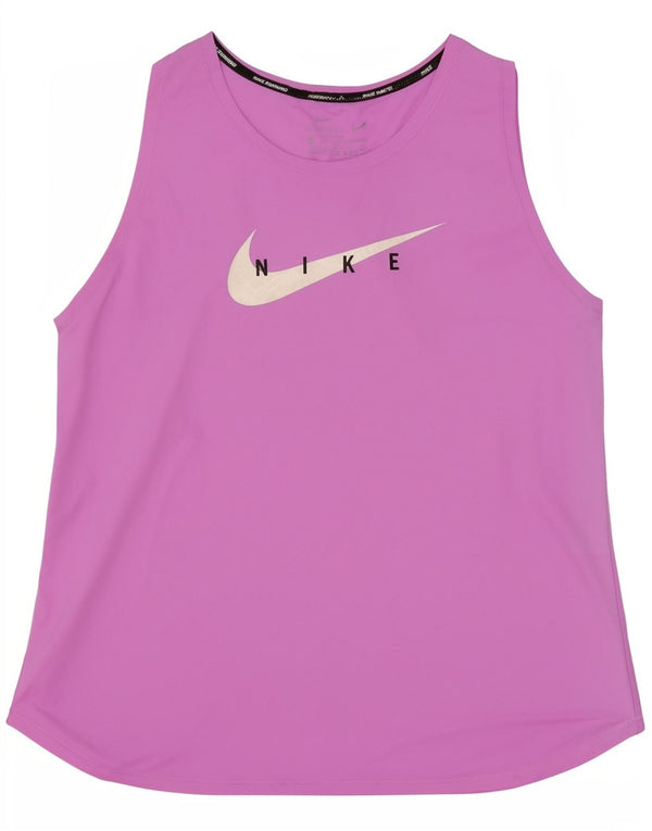 Nike Mujer Running Graphic Vest Top UK 40 Medio Rosa Poliéster Deportes