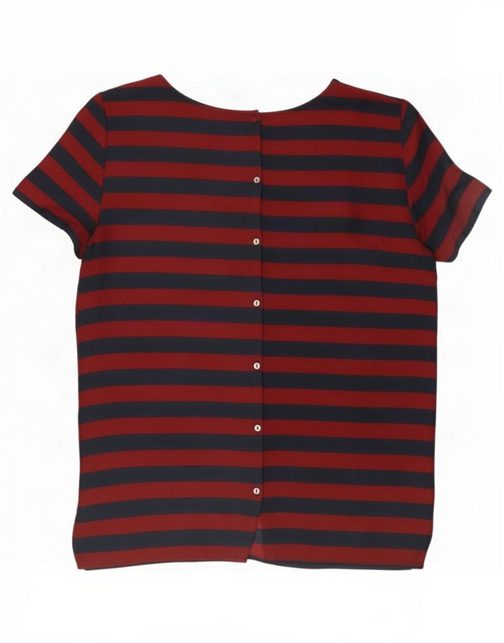 Tommy Hilfiger Blusa para mujer Top US 8 Medio Rojo Rayas Poliéster