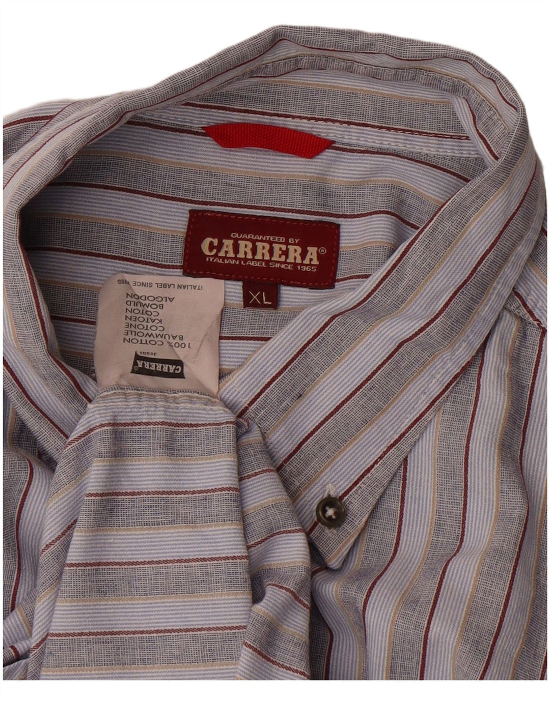 Camisa Carrera Hombre XL Algodón Rayas Azul
