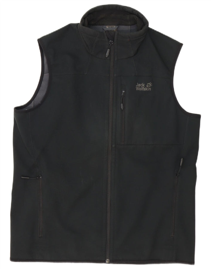 Jack Wolfskin Chaleco para hombre UK 40 Grande Poliéster negro