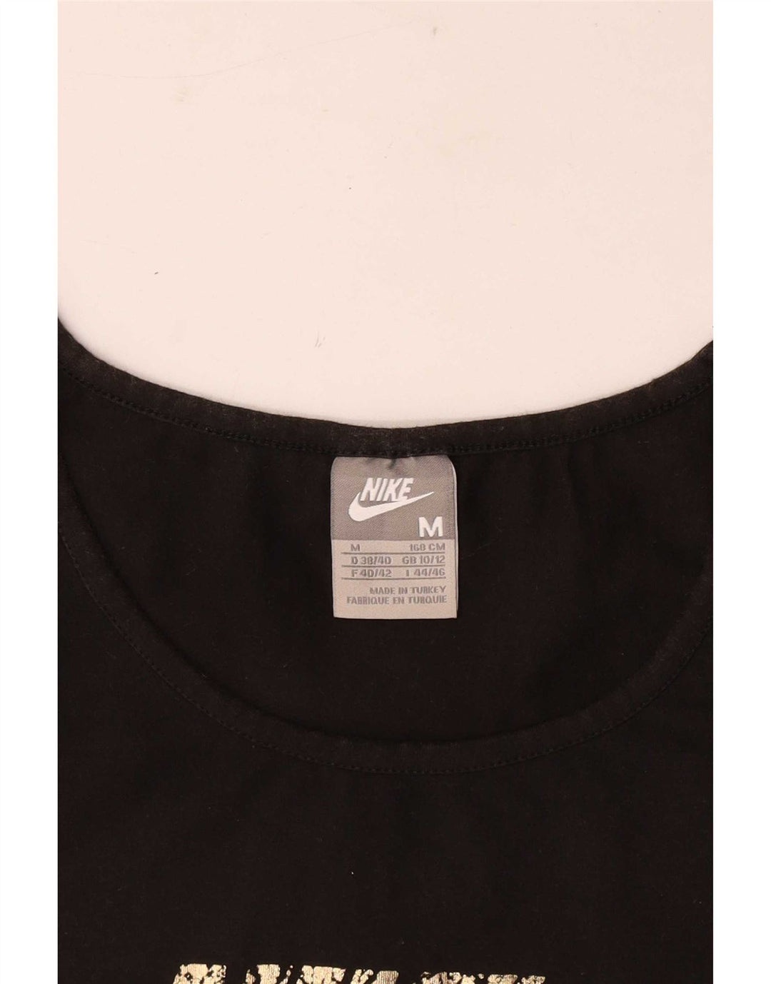 Nike - Camiseta gráfica para mujer, talla 10/12, talla M, color negro