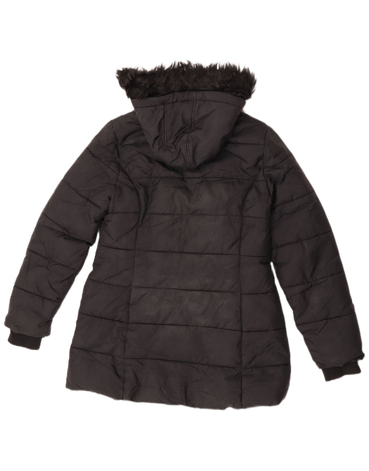 Marks & Spencer Abrigo acolchado con capucha para niña 12-13 años Negro Poliéster