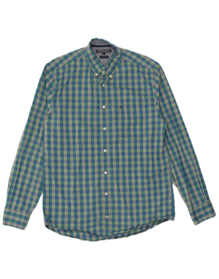 Camisa Tommy Hilfiger New York Fit de algodón a cuadros en azul medio
