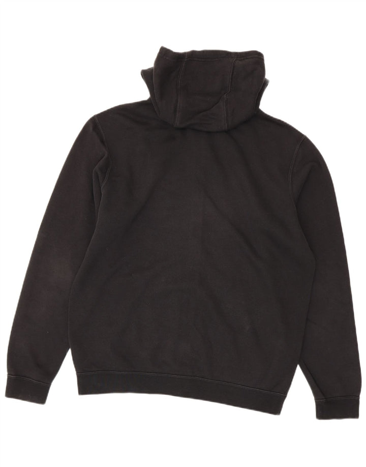 NIKE Sudadera con capucha y cremallera para hombre, algodón negro mediano