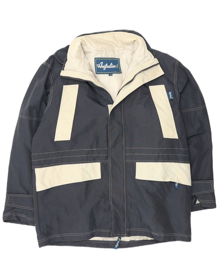 AUSTRALIAN L'ALPINA Chaqueta cortavientos para hombre UK 38 Azul marino medio