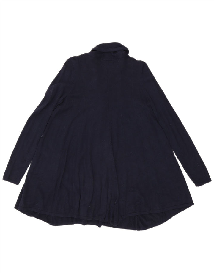 Marks & Spencer Suéter tipo cárdigan abierto largo para mujer UK 10 Small Azul marino