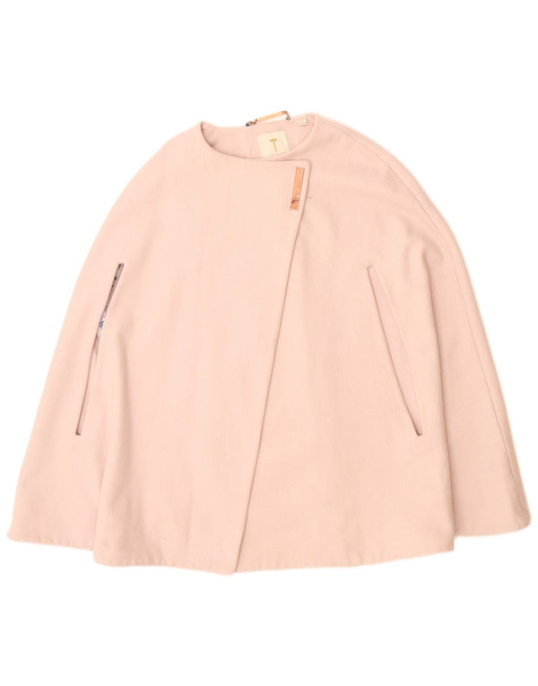 Ted Baker Abrigo tipo capa extragrande para mujer UK 10 Small Lana rosa