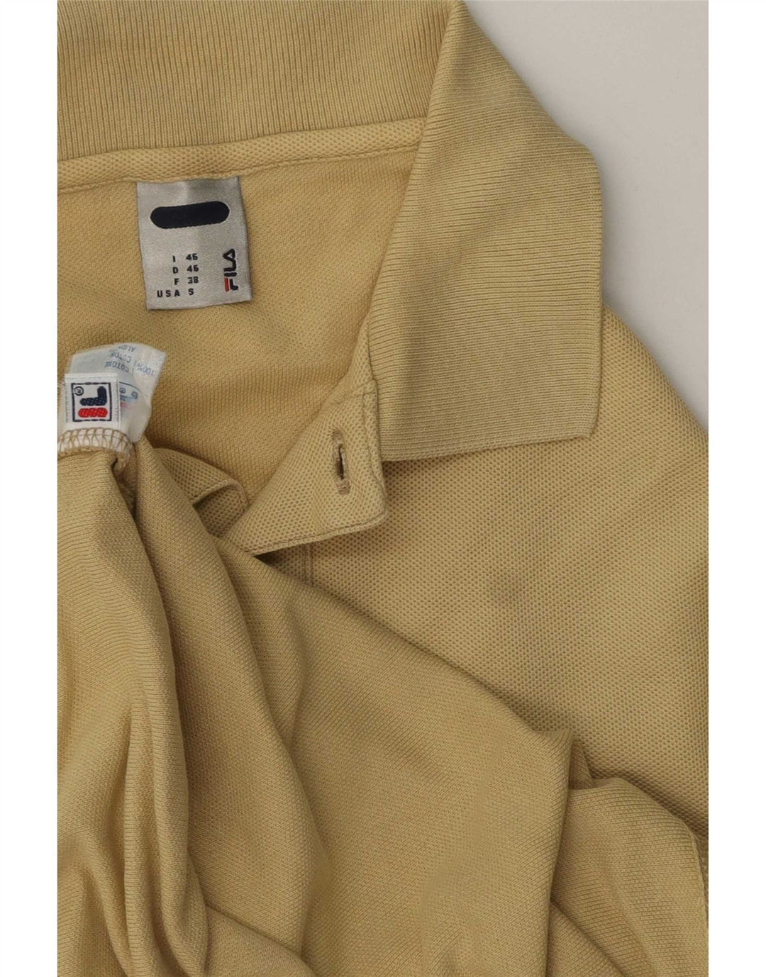Fila Polo De Corte Regular Para Hombre IT 46 Small Algodón Amarillo