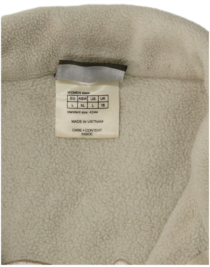 Jack Wolfskin Chaqueta polar gráfica para mujer UK 46 Grande Poliéster blanco roto