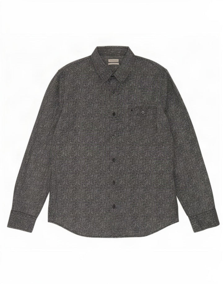 Calvin Klein Jeans Camisa con estampado abstracto para hombre XL Algodón gris