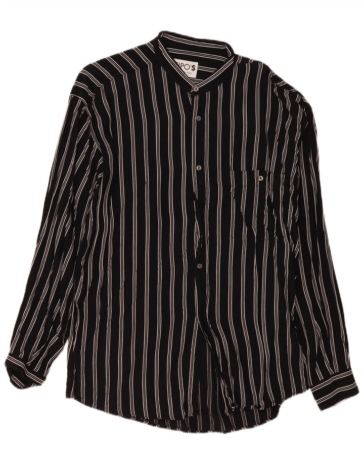 Camisa Hombre Tipo' S XL Viscosa Rayas Negras
