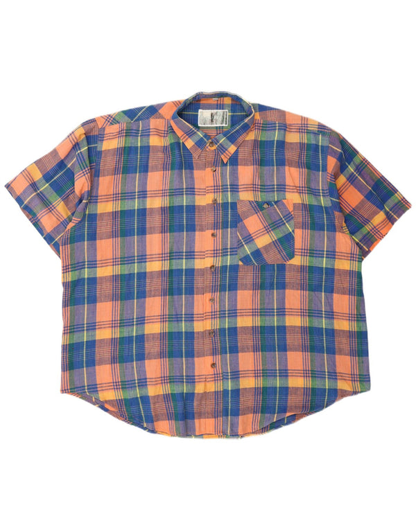 Vintage Mens Regular Fit Shirt Size 45/46 2XL Multicoloured Check Cotton