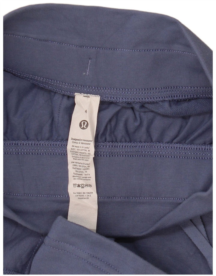 Lululemon Pantalones cortos deportivos para mujer US 4 Pequeño Azul Marino Algodón