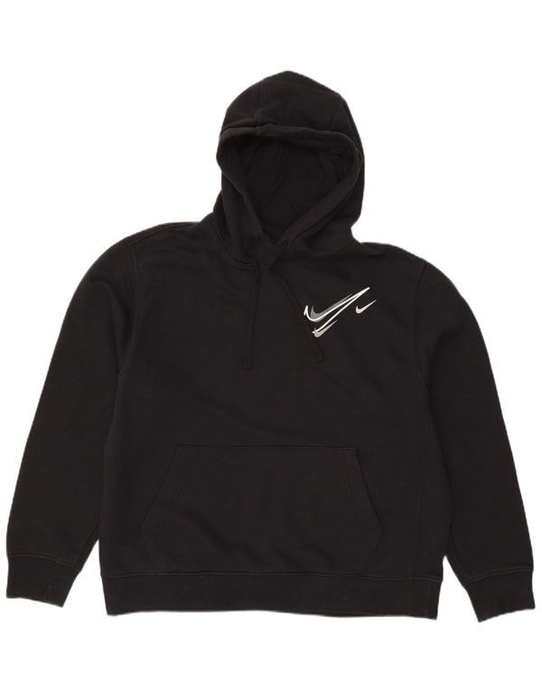 Nike - Sudadera con capucha para hombre, diseño gráfico, talla grande, algodón negro