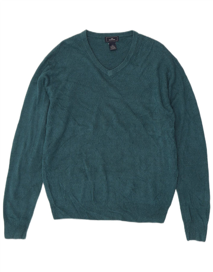 Dockers Jersey con Cuello en V para Hombre, Grande, Acrílico Azul
