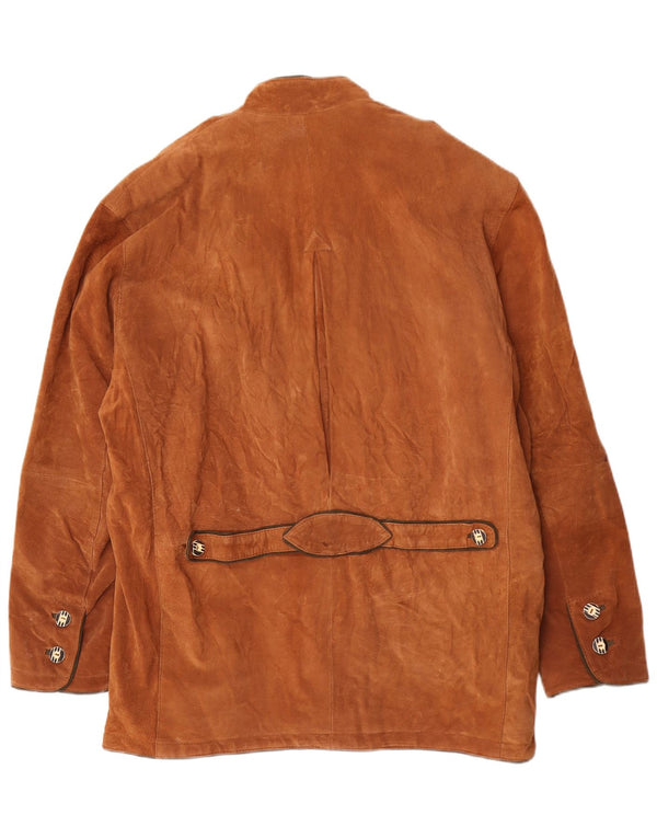 Chaqueta de ante vintage para hombre IT 56 3XL cuero marrón