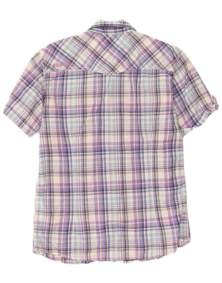 Camisa Tommy Hilfiger de manga corta para hombre de algodón a cuadros multicolor mediano
