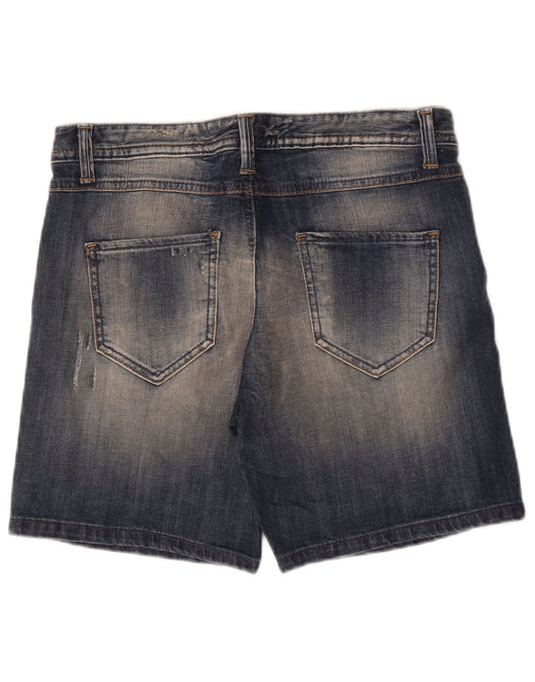 Benetton Shorts Vaqueros Desgastados IT 40 Small W30 Algodón Azul