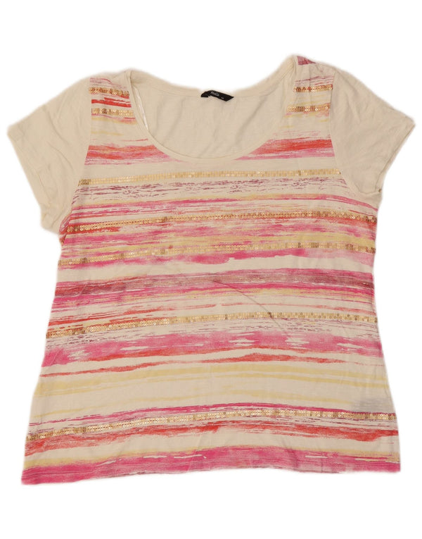 M&Co Camiseta para mujer Top UK 44 Algodón de rayas blancas medianas