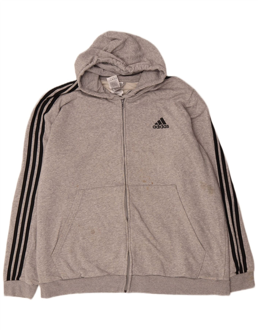 Adidas Sudadera con capucha y cremallera para hombre 2XL Gris