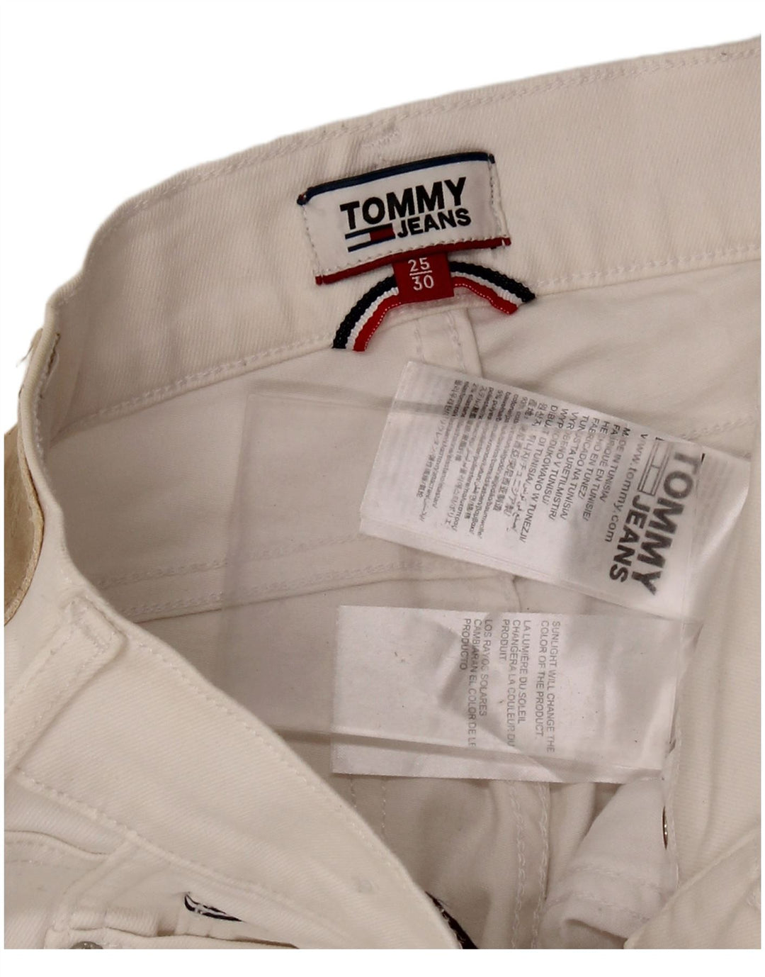 TOMMY HILFIGER Vaqueros pitillo de talle medio para mujer W25 L25 Algodón blanco