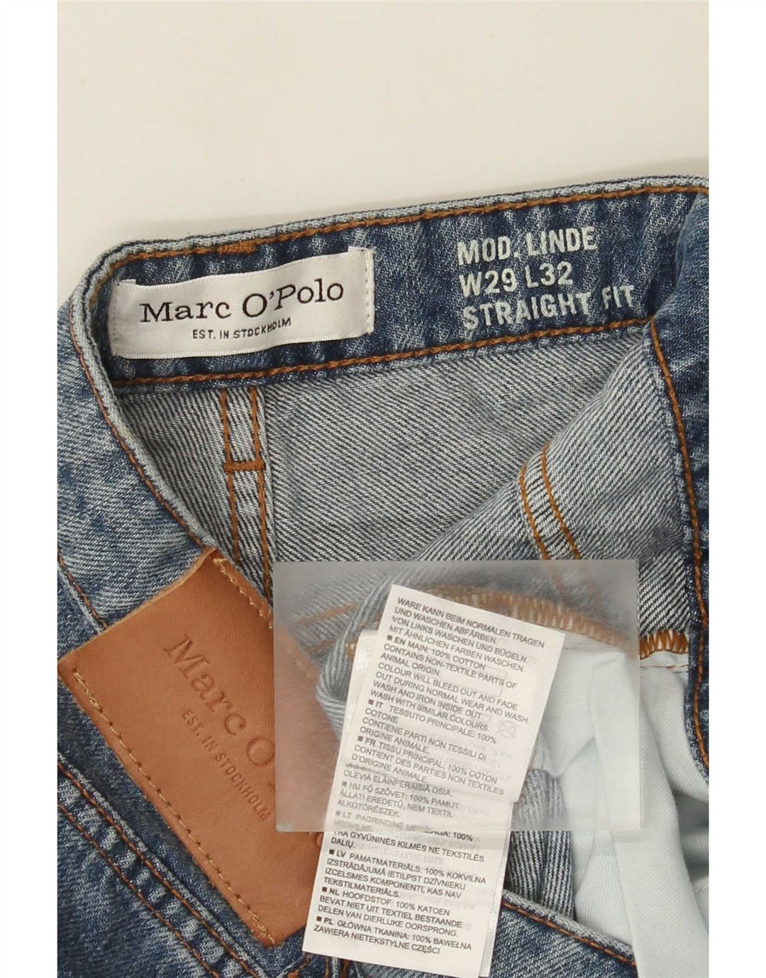 Vaqueros Rectos Mujer Marc O'Polo W29 L27 Algodón Azul