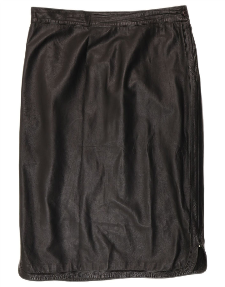 Genny Falda de cuero para mujer W32 Grande Negro