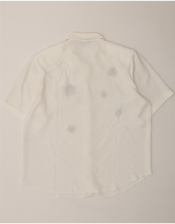 YESSICA Womens Abstract Pattern Shirt Blouse EU 42 Large White Vintage Yessica and Second-Hand Yessica from Messina Hembry 