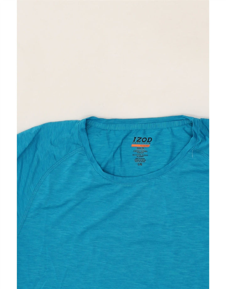 IZOD Womens T-Shirt Top UK 16 Large Blue Flecked Polyester Vintage Izod and Second-Hand Izod from Messina Hembry 