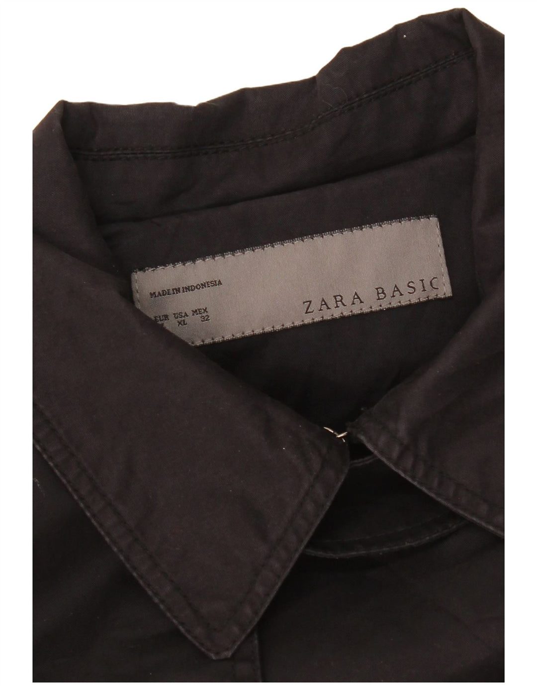 Zara Mujer Gabardina ES 40 XL Negro