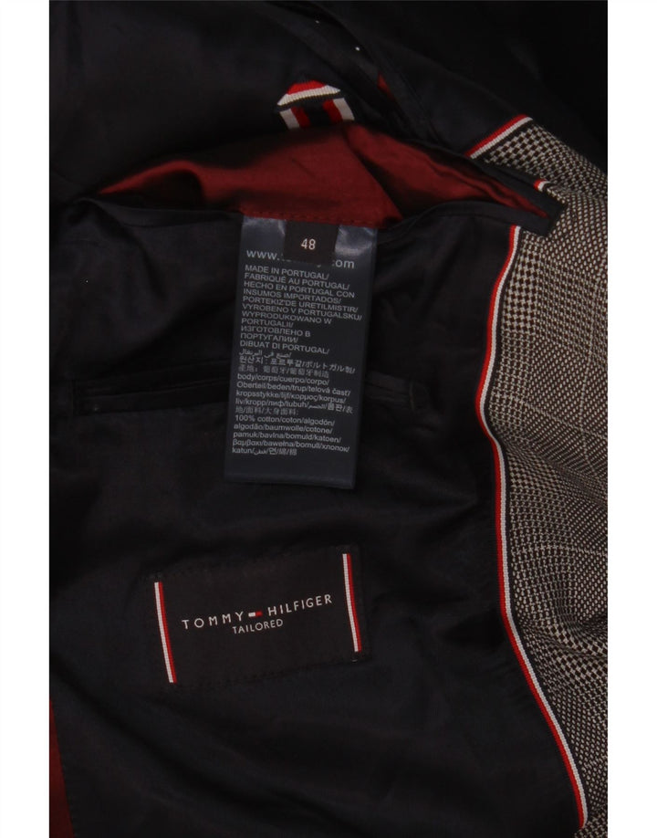 Tommy Hilfiger Chaqueta tipo blazer a medida con 2 botones para hombre IT 48 Cuadros gris medio